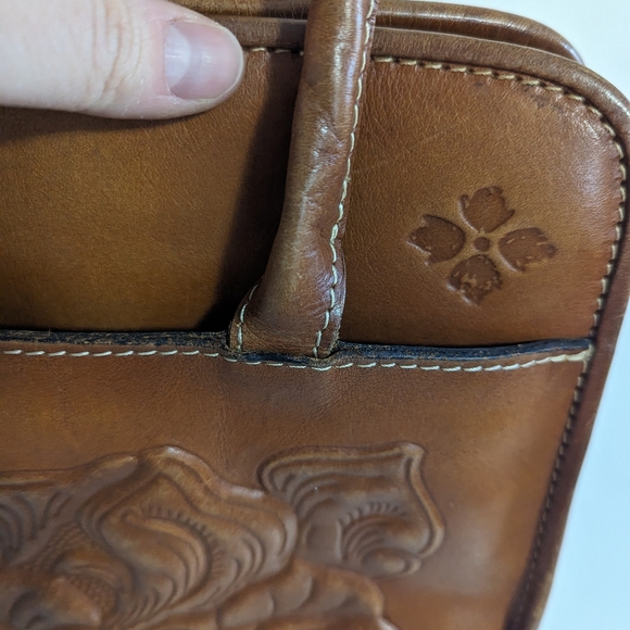 Patricia Nash large Paris satchel, tooled leather - Picture 14 of 16